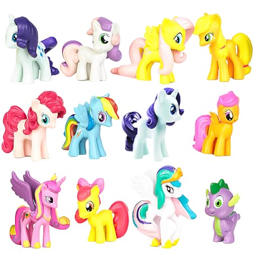 12-teiliges Einhorn-Mini-Figuren-Set, Einhorn-Kuchenaufsatz, Einhorn-Cupcake-Figuren, Party, Einhorn-Cupcake-Topper, Dekoration für Kindergeburtstag, Babyparty, Einhorn-Mottoparty-Zubehör von RFJYGWQM