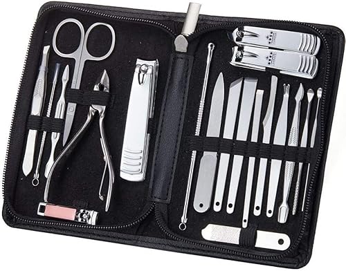 Nagelknipser, Maniküre-Pediküre-Set, Nagelknipser Maniküre-Set, Reise-Mini-Nagel-Set, 20-teilig, professionelles Maniküre-Set, Edelstahl, Nagelknipser, Pediküre, Pinzette, Nagelpflege-Werkzeug-Set von RFYDYQHHTH