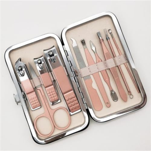 Nagelknipser-Set, Roségold, Edelstahl, Pediküre, Pinzette, Ohrlöffel, Maniküre-Set, 10 Stück (10 Stück) von RFYDYQHHTH