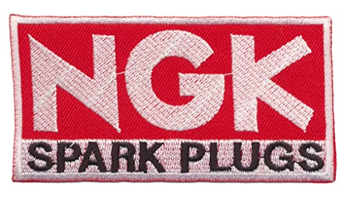 NGK Patch Aufnäher Auto Motorrad Zündkerzen spark plugs red von RG20