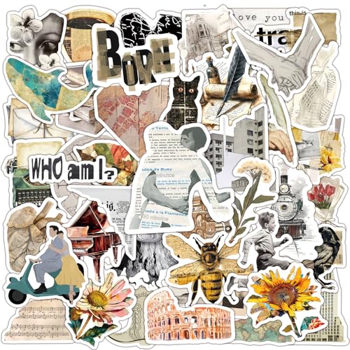 RGBEE Aesthetic Retro Sticker Set 50 Stücke, Vintage Graffiti Fantasy Aufkleber für Laptop Scrapbook Journal Koffer Kindle Planer Helm Motorrad Skateboard Fahrrad Computer Wasserfeste Stckerbomb RGBEE Aesthetic Retro Sticker Set 50 Stücke, Vintage Graffiti Fantasy Aufkleber für Laptop Scrapbook Journal Koffer Kindle Planer Helm Motorrad Skateboard Fahrrad Computer Wasserfeste Stckerbomb von RGBEE