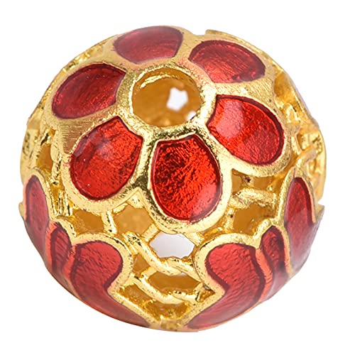 Cloisonne Lose Perlen Vergoldung Hohle Runde Perlen Exquisite Glanz Armband Halskette Perlen Zubehör für DIY (Red) von RGBGW