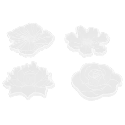 Silicone Flower Coaster Set Decorations Mirror Effect Gift for Family Friends von RGBGW