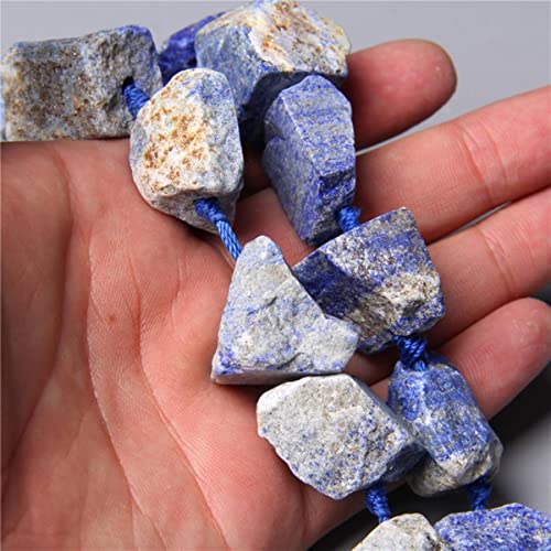 RIAAJ 20-30 MM Natürlicher rauer Kristall Freiformschnitt Nugget Mehrfarbige Chips Lose Perlen Rohstein Für Die Schmuckherstellung Halskette Kunstversorgung-Lapislazuli,7-8 Stück von RIAAJ