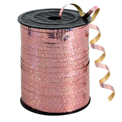 RIBBOOO 1/5 Zoll 500 Yards Rose Gold Curling Band, glänzende Band für Handwerk, Ballon String, Geschenkverpackung, Halloween Weihnachtsfeier Dekor von RIBBOOO