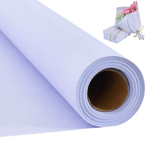 RIBBOOO 15 Inch X 32ft Light Purple Wrapping Papper, Kraft Wrapping Paper for Gift Wrapping Flower Bouquet Packing Birthday Christmas Mother's Day Wedding Valentine's Day Decor von RIBBOOO