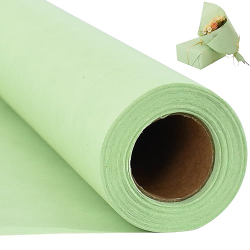 RIBBOOO 15 Inch X 32ft Sage Green Wrapping Papper, Kraft Wrapping Paper for Gift Wrapping Flower Bouquet Packing Birthday Christmas Mother's Day Wedding Valentine's Day Decor von RIBBOOO