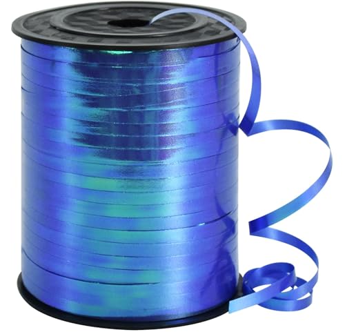 RIBBOOO Blaue dünne lockige Regenbogenband, 5mm 500 Yards Ballon String Band für Geschenkverpackung, Handwerk Herstellung, Geburtstag Hochzeit Weihnachtsfeier Dekoration von RIBBOOO