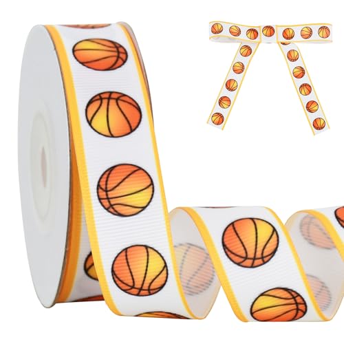 RIBBOOO Sportband, 2,2 cm, 9,1 m, orangefarbenes Ripsband aus Jute, Ripsband für Teamkranz, Geschenkverpackungen, Sportveranstaltungen, Themenparty-Dekoration von RIBBOOO