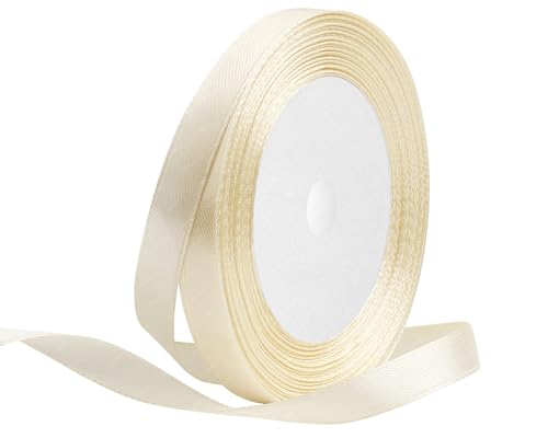 Beige Satinband 10mm x 22 Meters Stoffbänder für Geschenkverpackungen, Blumensträuße, Kunsthandwerk und Hochzeitsdekoration von RIBONIES