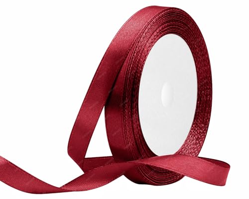 Burgunder Satinband 10mm x 22 Meters Stoffbänder für Geschenkverpackungen, Blumensträuße, Kunsthandwerk und Hochzeitsdekoration von RIBONIES