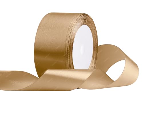 Champagner Gold Satinband 40mm x 22 Meters Stoffbänder für Geschenkverpackungen, Blumensträuße, Kunsthandwerk und Hochzeitsdekoration von RIBONIES