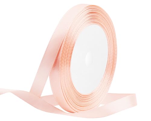 Champagner Rosa Satinband 10mm x 22 Meters Stoffbänder für Geschenkverpackungen, Blumensträuße, Kunsthandwerk und Hochzeitsdekoration von RIBONIES