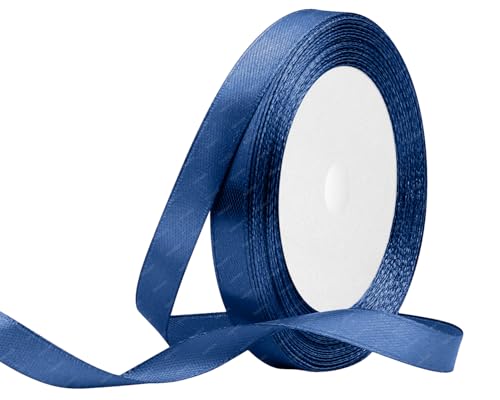 Dunkelblau Satinband 10mm x 22 Meters Stoffbänder für Geschenkverpackungen, Blumensträuße, Kunsthandwerk und Hochzeitsdekoration von RIBONIES