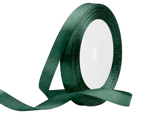 Dunkelgrün Satinband 10mm x 22 Meters Stoffbänder für Geschenkverpackungen, Blumensträuße, Kunsthandwerk und Hochzeitsdekoration von RIBONIES