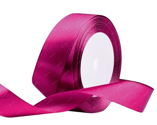 Fuchsia Satinband 25mm x 22 Meters Stoffbänder für Geschenkverpackungen, Blumensträuße, Kunsthandwerk und Hochzeitsdekoration von RIBONIES