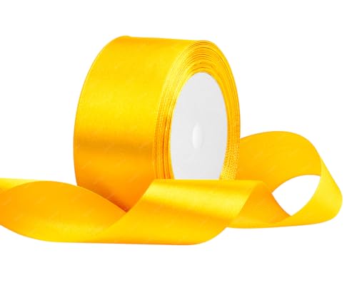 Gelb Satinband 40mm x 22 Meters Stoffbänder für Geschenkverpackungen, Blumensträuße, Kunsthandwerk und Hochzeitsdekoration von RIBONIES