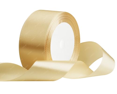 Gold Satinband 40mm x 22 Meters Stoffbänder für Geschenkverpackungen, Blumensträuße, Kunsthandwerk und Hochzeitsdekoration von RIBONIES