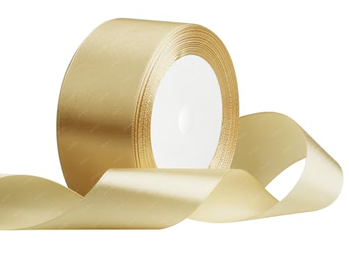 Gold Satinband 40mm x 22 Meters Stoffbänder für Geschenkverpackungen, Blumensträuße, Kunsthandwerk und Hochzeitsdekoration von RIBONIES