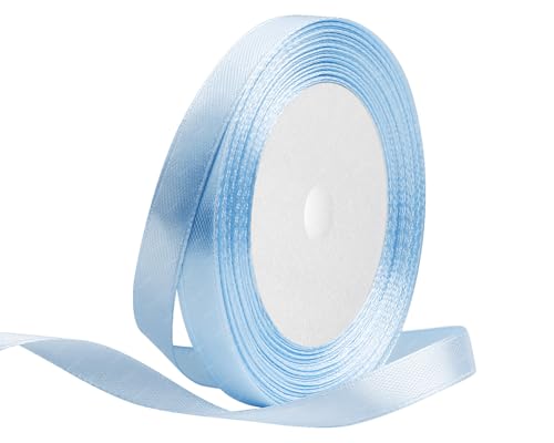 Hellblau Satinband 10mm x 22 Meters Stoffbänder für Geschenkverpackungen, Blumensträuße, Kunsthandwerk und Hochzeitsdekoration von RIBONIES