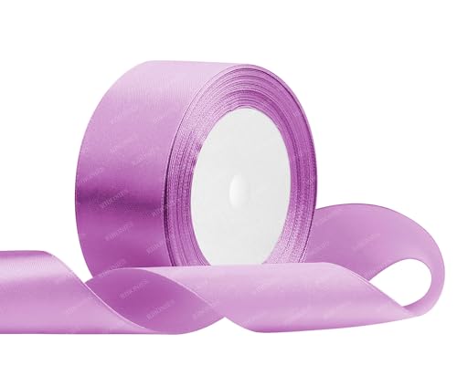 Lavendel-Satinband, 3,8 cm x 22,7 m, Stoffbänder für Geschenkverpackungen, Blumenstrauß, Basteln und Hochzeitsfeier-Dekoration von RIBONIES