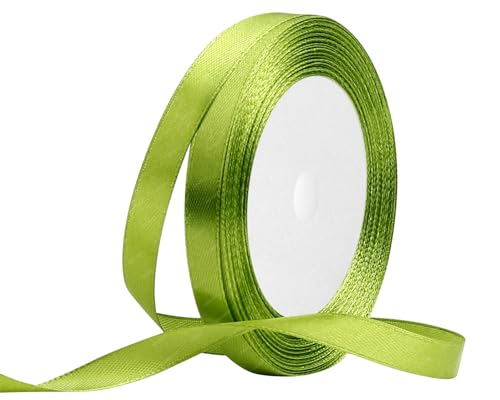 Olivgrün Satinband 10mm x 22 Meters Stoffbänder für Geschenkverpackungen, Blumensträuße, Kunsthandwerk und Hochzeitsdekoration von RIBONIES