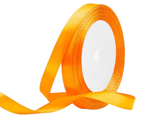 Orange Satinband 10mm x 22 Meters Stoffbänder für Geschenkverpackungen, Blumensträuße, Kunsthandwerk und Hochzeitsdekoration von RIBONIES