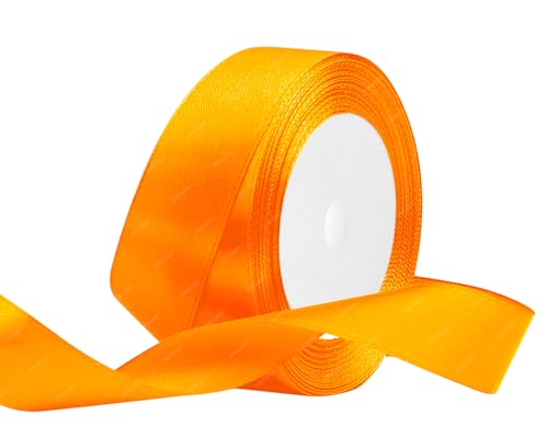 Orange Satinband 25mm x 22 Meters Stoffbänder für Geschenkverpackungen, Blumensträuße, Kunsthandwerk und Hochzeitsdekoration von RIBONIES