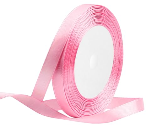 Rosa Satinband 10mm x 22 Meters Stoffbänder für Geschenkverpackungen, Blumensträuße, Kunsthandwerk und Hochzeitsdekoration von RIBONIES