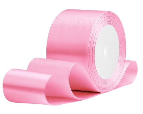 Rosa Satinband 50mm x 22 Meters Stoffbänder für Geschenkverpackungen, Blumensträuße, Kunsthandwerk und Hochzeitsdekoration von RIBONIES