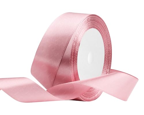 Roségold Satinband 25mm x 22 Meters Stoffbänder für Geschenkverpackungen, Blumensträuße, Kunsthandwerk und Hochzeitsdekoration von RIBONIES