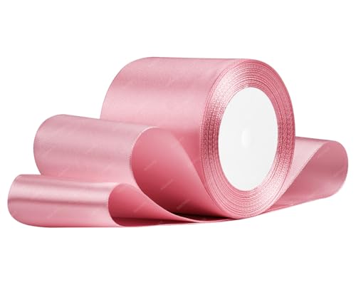 Roségold Satinband 75mm x 22 Meters Stoffbänder für Geschenkverpackungen, Blumensträuße, Kunsthandwerk und Hochzeitsdekoration von RIBONIES