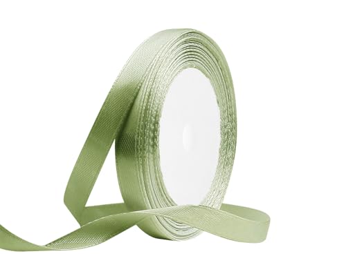 Salbeigrünes Satinband, 1,9 cm x 22,7 m, Stoffbänder für Geschenkverpackungen, Blumenstrauß, Basteln und Hochzeitsfeier-Dekoration von RIBONIES