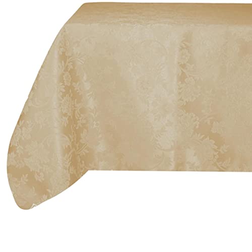 RICAMI FIORENTINI BALDI Fleckabweisende Tischdecke, quadratisch, 180 x 180 cm, fleckenabweisend, bügelfrei, mit geradem Saum, sehr strapazierfähig, hergestellt in der Toscano, Creme 03 von RICAMI FIORENTINI BALDI