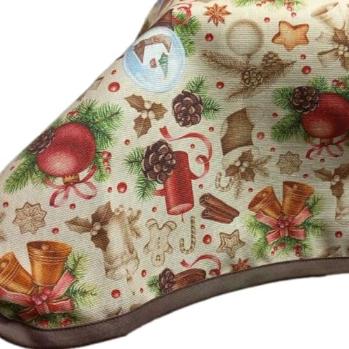 RICAMI FIORENTINI BALDI Servietten passend zur Weihnachtstischdecke, robuste Panama-Baumwolle, auf Anfrage personalisierte Maße. Handwerksprodukt Toskano Thema Weihnachten. Set mit 6 Servietten von RICAMI FIORENTINI BALDI