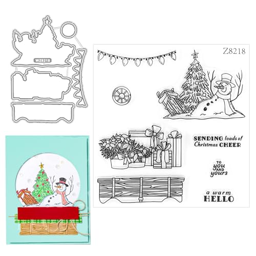 Weihnachten Schneiden Stempel und Stanzen Set,Weihnachten Metall Stanzformen Stempel und Stanzen Set, Silikonstempel Weihnachten für DIY Scrapbooking Geburtstage Grußkarten Glückwunschkarte von RICKMASK