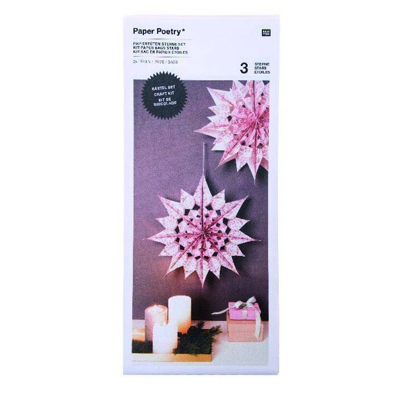 Paper Poetry - Papiertüten Sterne Set, Rosa von RICO-Design tap