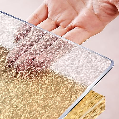 RICOLUS Transparent Tablecloth PVC Waterproof Washable Crystal Clear Film Outdoor Table Protector Greaseproof Tablecloth for Dining Tables, Coffee Tables (60x115cm,Frosted 1.5MM) von RICOLUS