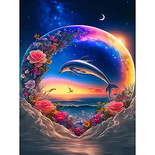 RICUVED 5D Diamond Painting Blume Diamant Painting Bilder Landschaft Diamond Art Erwachsene Full DIY Diamant Kunst Malerei Stickerei Set Kreuzstich 30x40cm von RICUVED