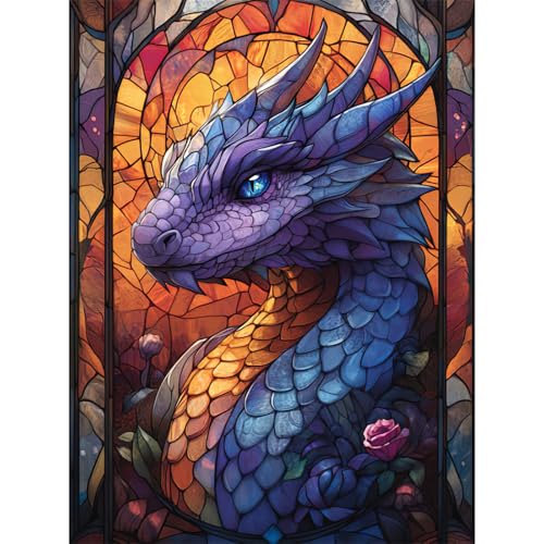 RICUVED 5D Diamond Painting Drache Diamant Painting Bilder Diamond Art Erwachsene Full DIY Tiere Diamant Kunst Malerei Stickerei Set Kreuzstich 30x40cm von RICUVED