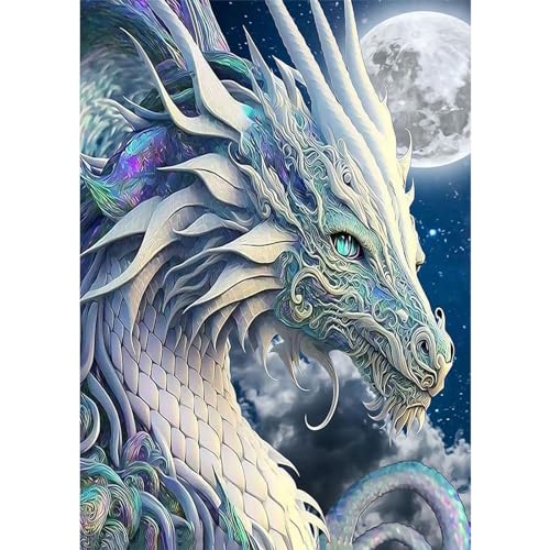 RICUVED 5D Diamond Painting Drache Diamant Painting Bilder Tiere Diamond Art Erwachsene Full DIY Diamant Kunst Malerei Stickerei Set Kreuzstich 30x40cm von RICUVED