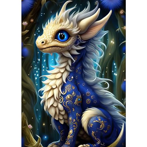 RICUVED 5D Diamond Painting Drache Diamant Painting Bilder Tiere Diamond Art Erwachsene Full DIY Diamant Kunst Malerei Stickerei Set Kreuzstich 30x40cm von RICUVED