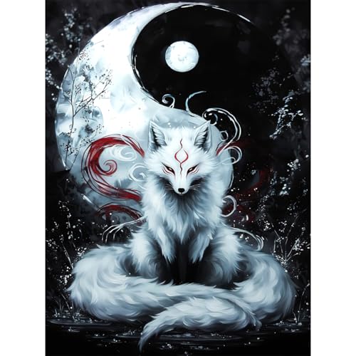 RICUVED 5D Diamond Painting Fuchs Diamant Painting Bilder Diamond Art Erwachsene Tiere Full DIY Diamant Kunst Malerei Stickerei Set Kreuzstich 30x40cm von RICUVED