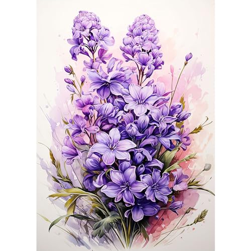 RICUVED 5D Diamond Painting Lavendel Diamant Painting Bilder Blume Diamond Art Erwachsene Full DIY Diamant Kunst Malerei Stickerei Set Kreuzstich 30x40cm von RICUVED