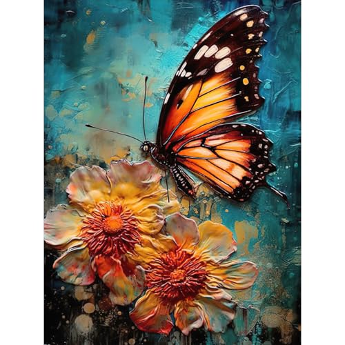 RICUVED 5D Diamond Painting Schmetterling Diamant Painting Bilder Diamond Art Erwachsene Tiere Full DIY Diamant Kunst Malerei Stickerei Set Kreuzstich 30x40cm von RICUVED