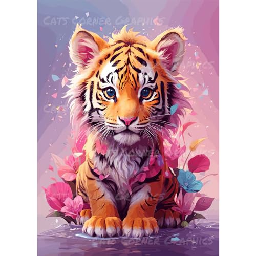 RICUVED 5D Diamond Painting Tiger Diamant Painting Bilder Diamond Art Erwachsene Tiere Full DIY Diamant Kunst Malerei Stickerei Set Kreuzstich 30x40cm von RICUVED