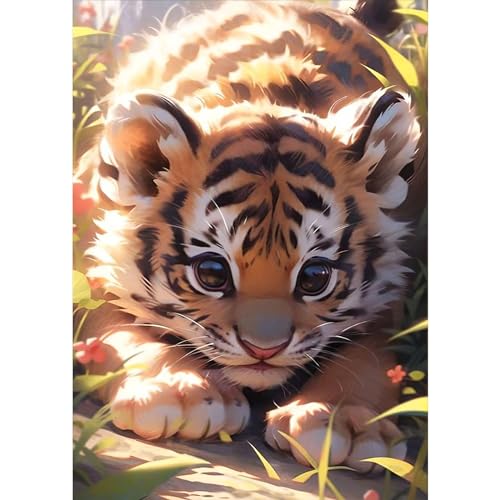 RICUVED 5D Diamond Painting Tiger Diamant Painting Bilder Tiere Diamond Art Erwachsene Full DIY Diamant Kunst Malerei Stickerei Set Kreuzstich von RICUVED