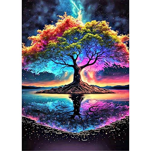 RICUVED 5D Magie Baum Diamond Painting Landschaft Set,DIY Diamant Painting Baum Bilder mit Zubehör Diamond Painting Set,Full Drill Diamant Malerei Kits als Geschenk und Home Wand Dekor (30x40cm) von RICUVED