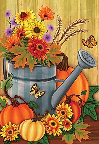 RICUVED Blume Diamant Painting Bilder Erwachsene, 5D Blume Diamond Painting Herbst Diamond Painting Kürbis Kinder Diamond Art Sonnenblume Cross Stickerei Malerei Kits Büro Room Wand Decor 30x40cm von RICUVED