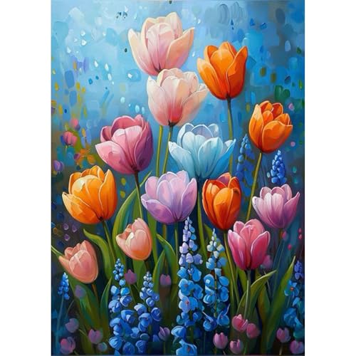 RICUVED Blume Diamond Painting,5D Diamant Painting Bilder Erwachsene Blume Diamond Painting Kinder, Full Drill Diamond Art Diamant Malerei Bilder für Home Dekor 30x40cm von RICUVED